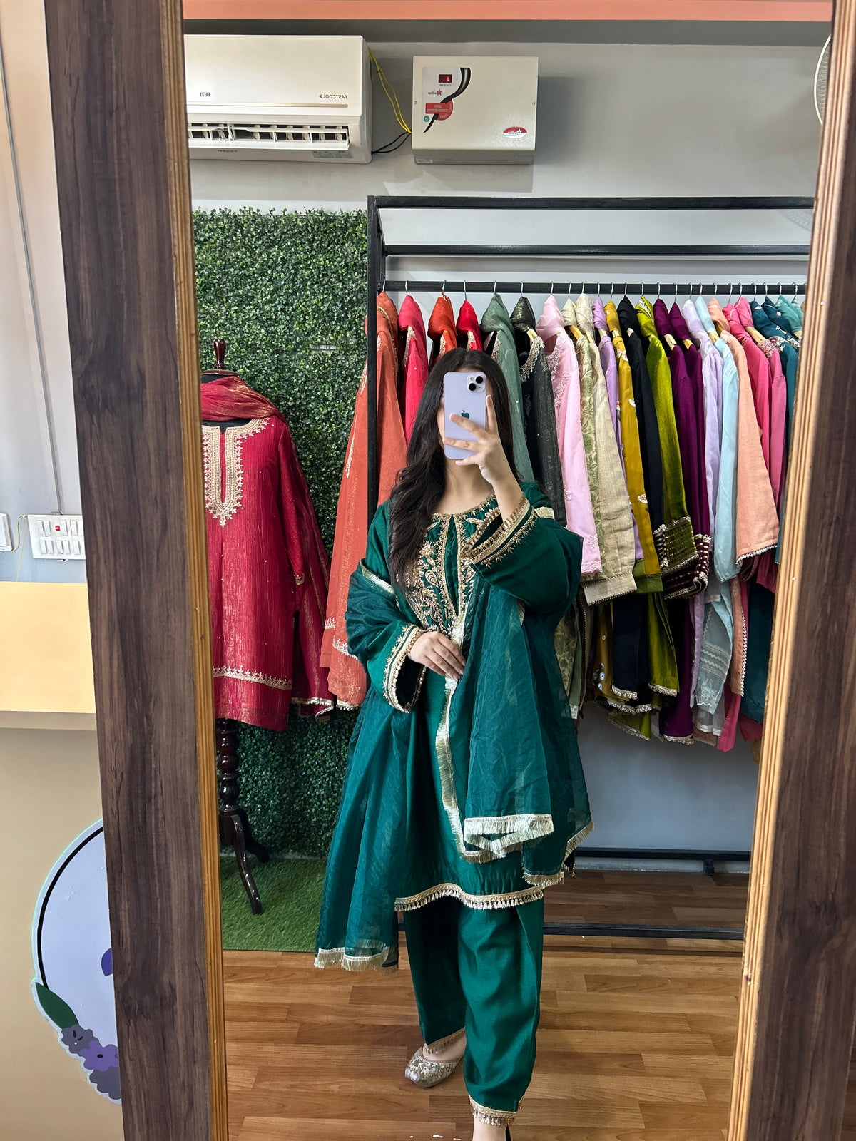 Peacock Teal Handwork 3-Peice Suit