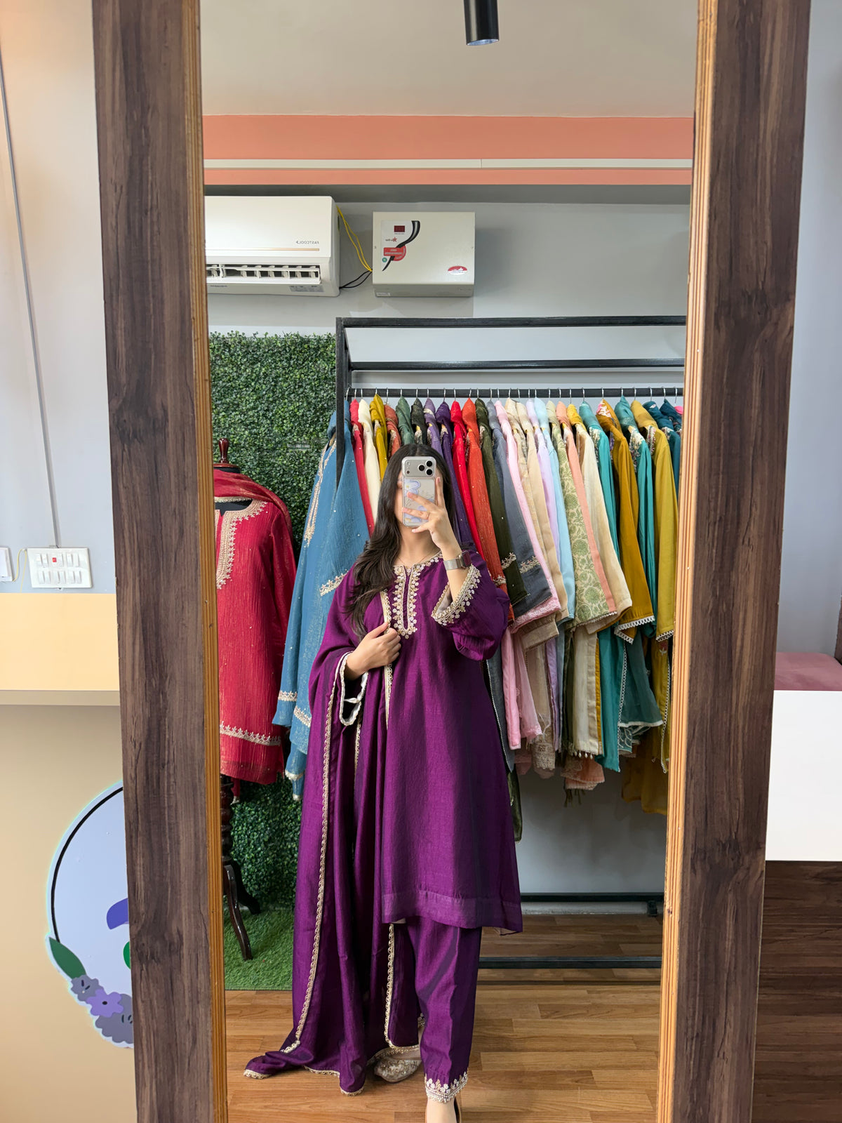 Royal Plum Hand-Embroidered Tilla Suit