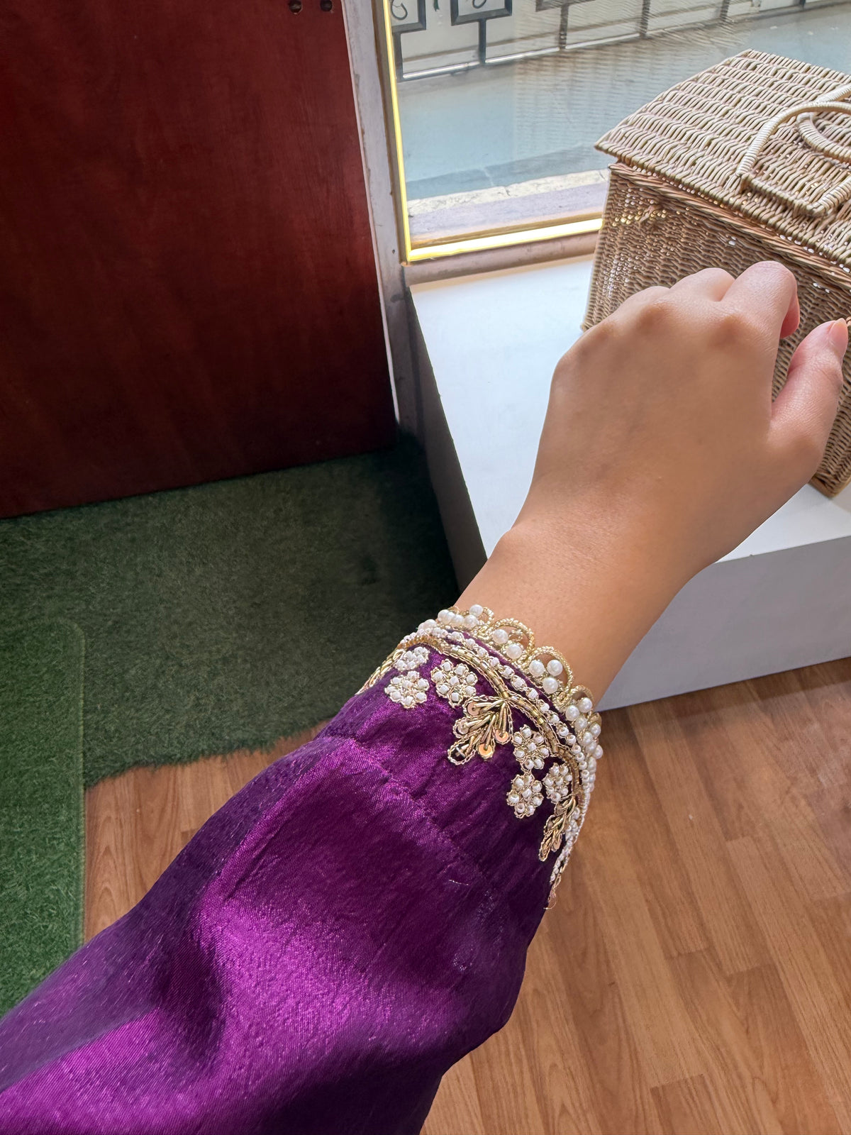 Royal Plum Hand-Embroidered Tilla Suit