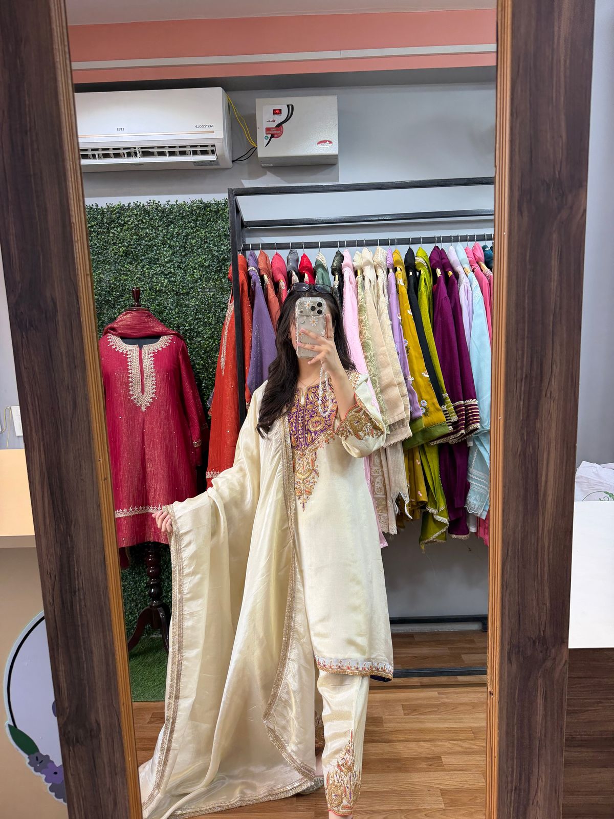 Snow White Tilla Embroidered Suit